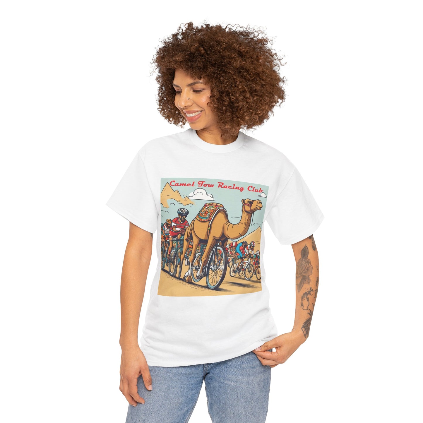 Camel Tow Racing Club Unisex-T-Shirt aus schwerer Baumwolle