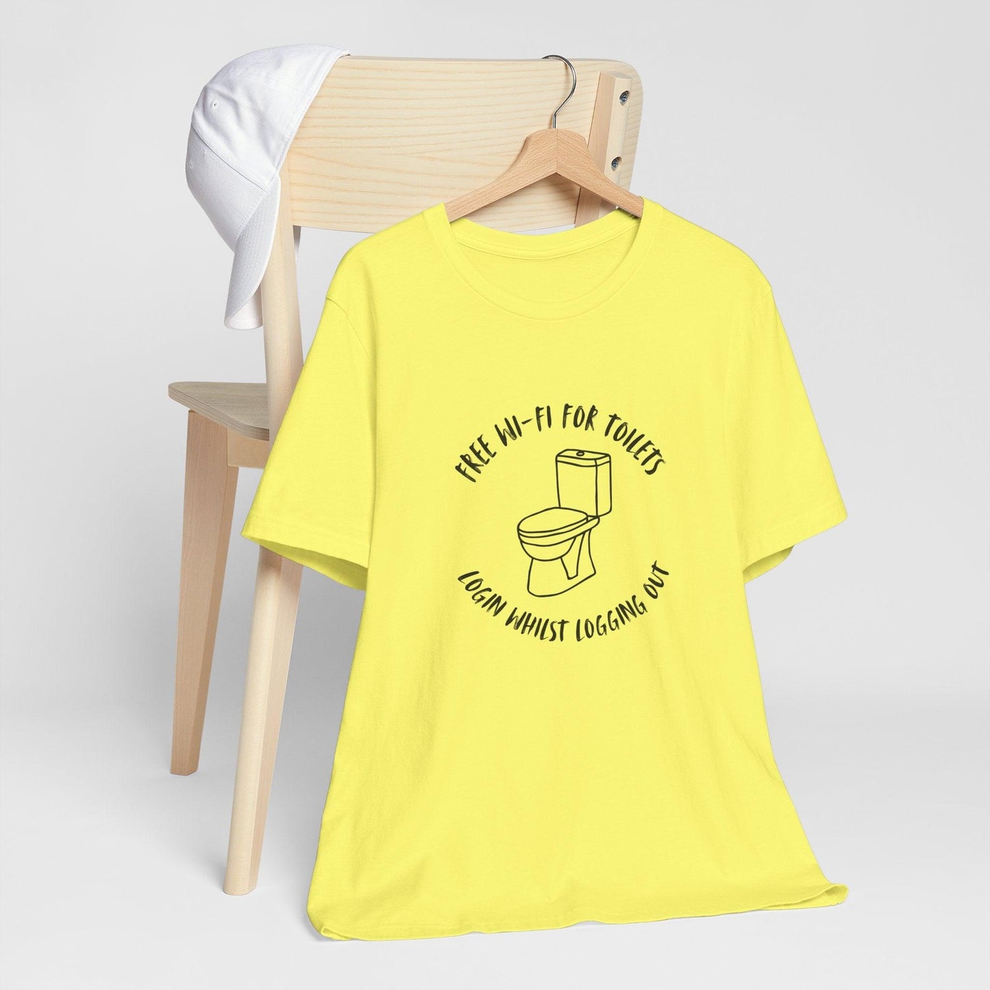 Free Wi-Fi in Toilets Unisex Jersey Short Sleeve Tee