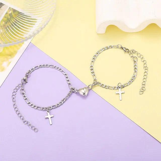 2Pcs Heart Magnet Bracelet for Lovers - Emporium WRJJ