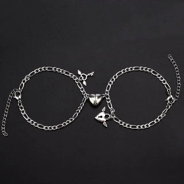 2Pcs Heart Magnet Bracelet for Lovers - Emporium WRJJ