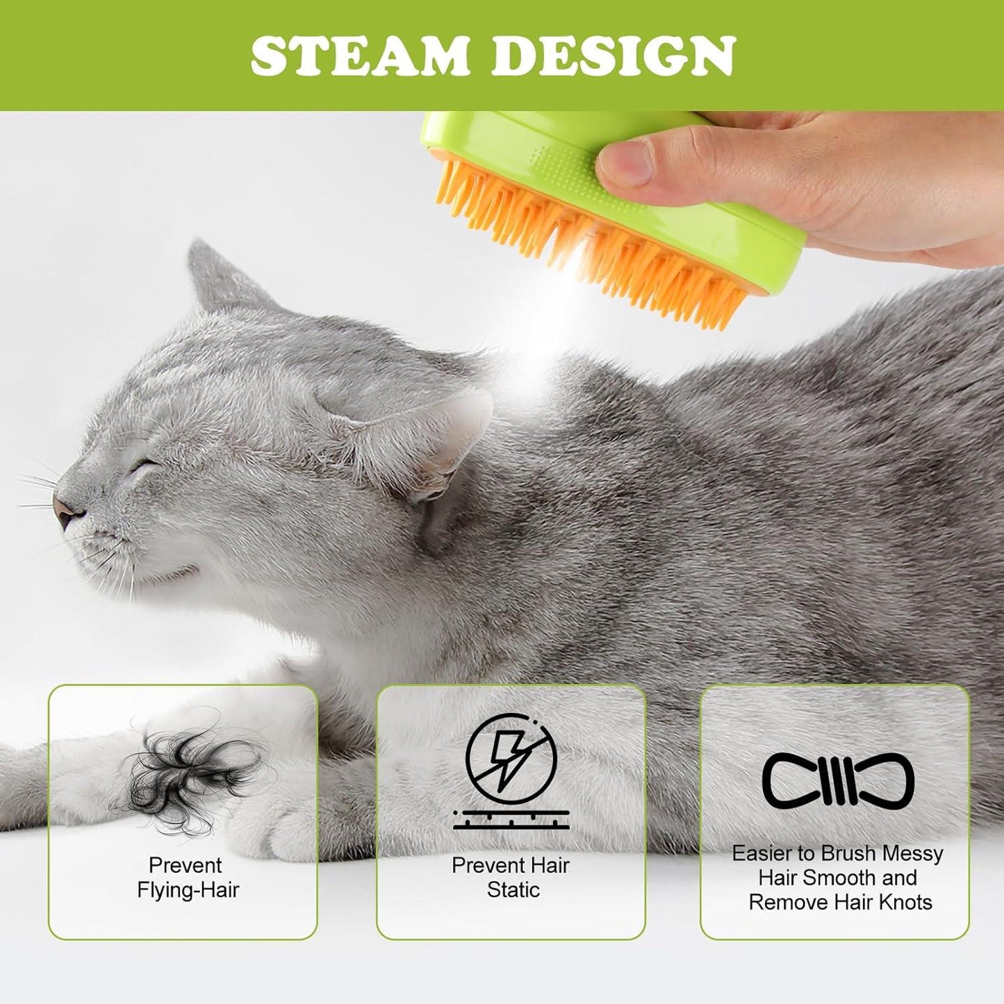 3-in-1 Pet Steamy Brush - Emporium WRJJ