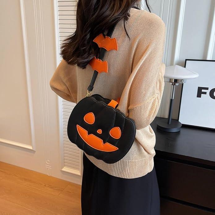 Halloween Pumpkin Crossbody Bag - Novelty Shoulder Purse