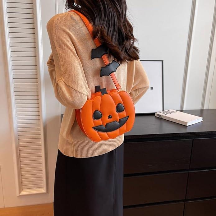 Halloween Pumpkin Crossbody Bag - Novelty Shoulder Purse