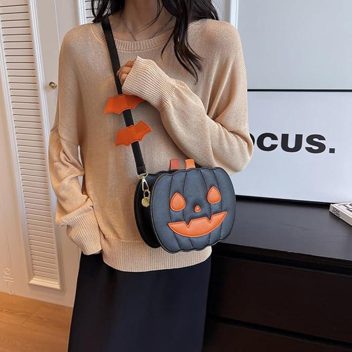 Halloween Pumpkin Crossbody Bag - Novelty Shoulder Purse