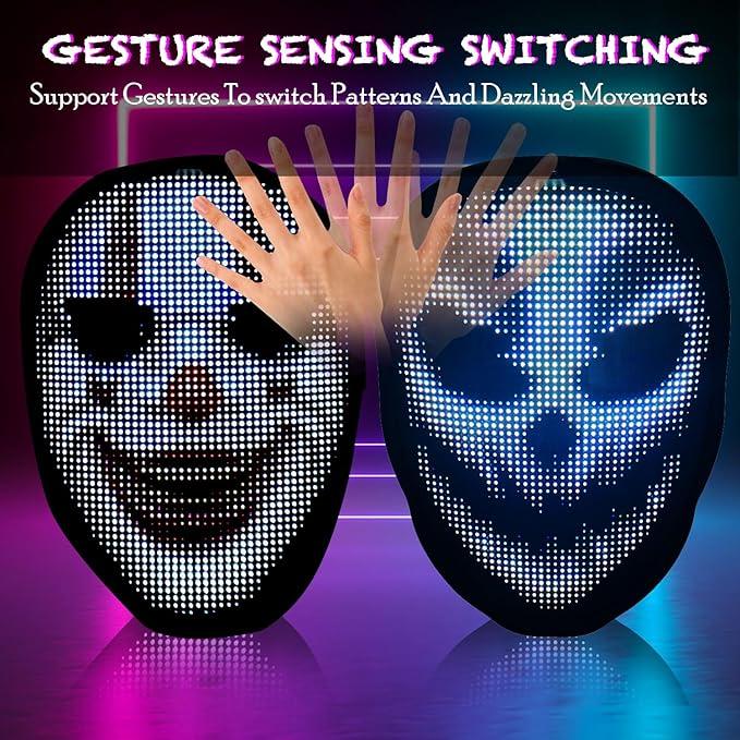 Halloween LED Face Mask – Full-Colour Luminous Face-Changing