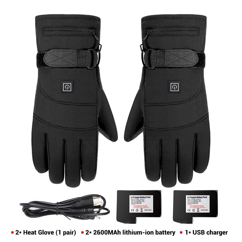 Smart Water Resistant Rechargeable Heated Gloves (Black)