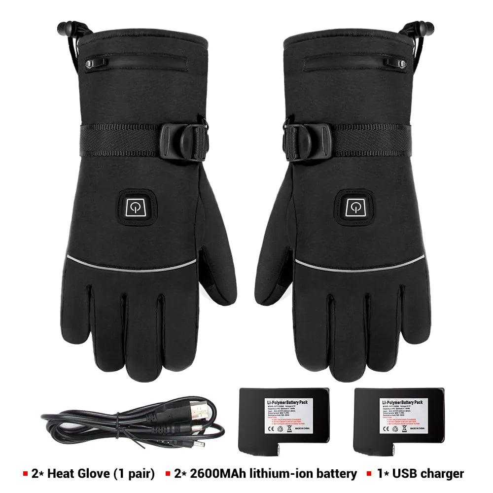 Smart Water Resistant Rechargeable Heated Gloves (Black)