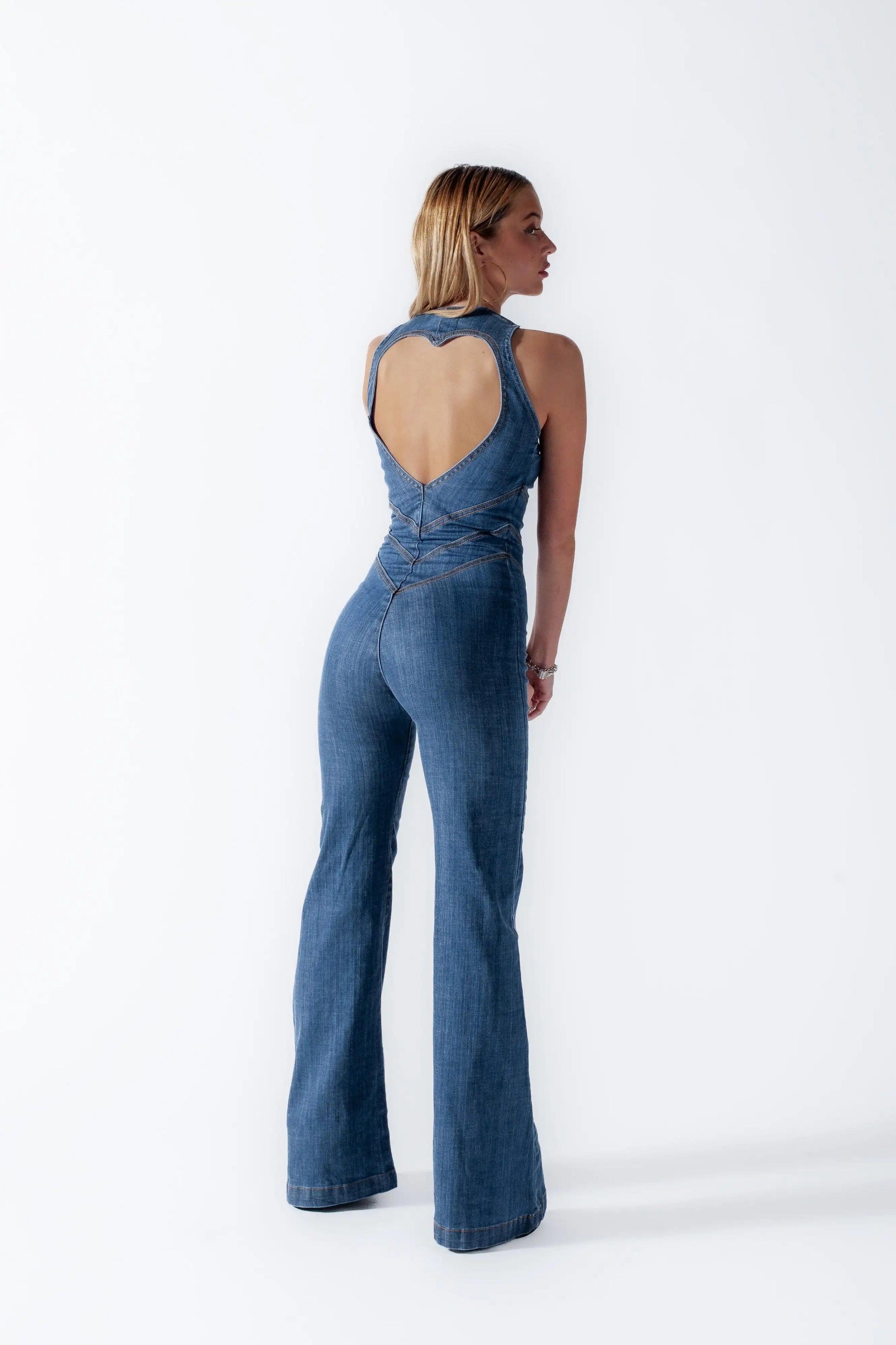 Backless Heart Jumpsuit - Emporium WRJJ