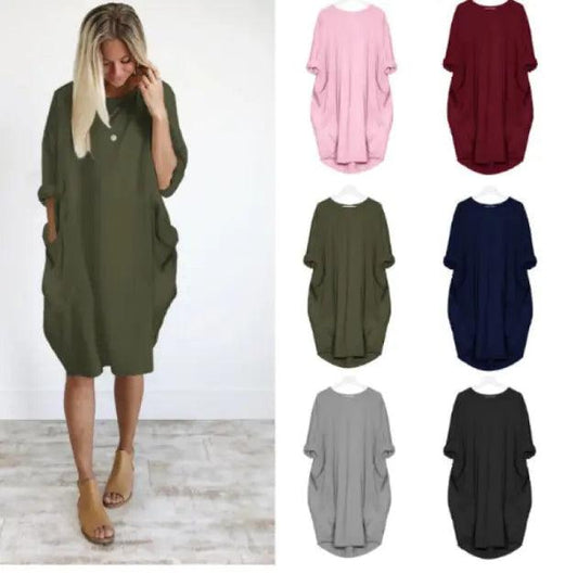 Casual Mid-length Dress - Emporium WRJJ