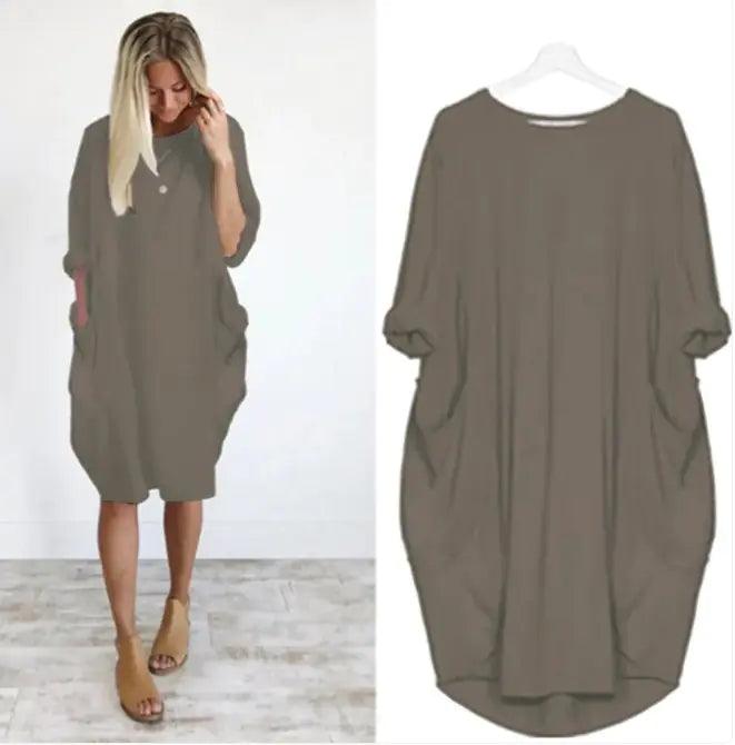 Casual Mid-length Dress - Emporium WRJJ