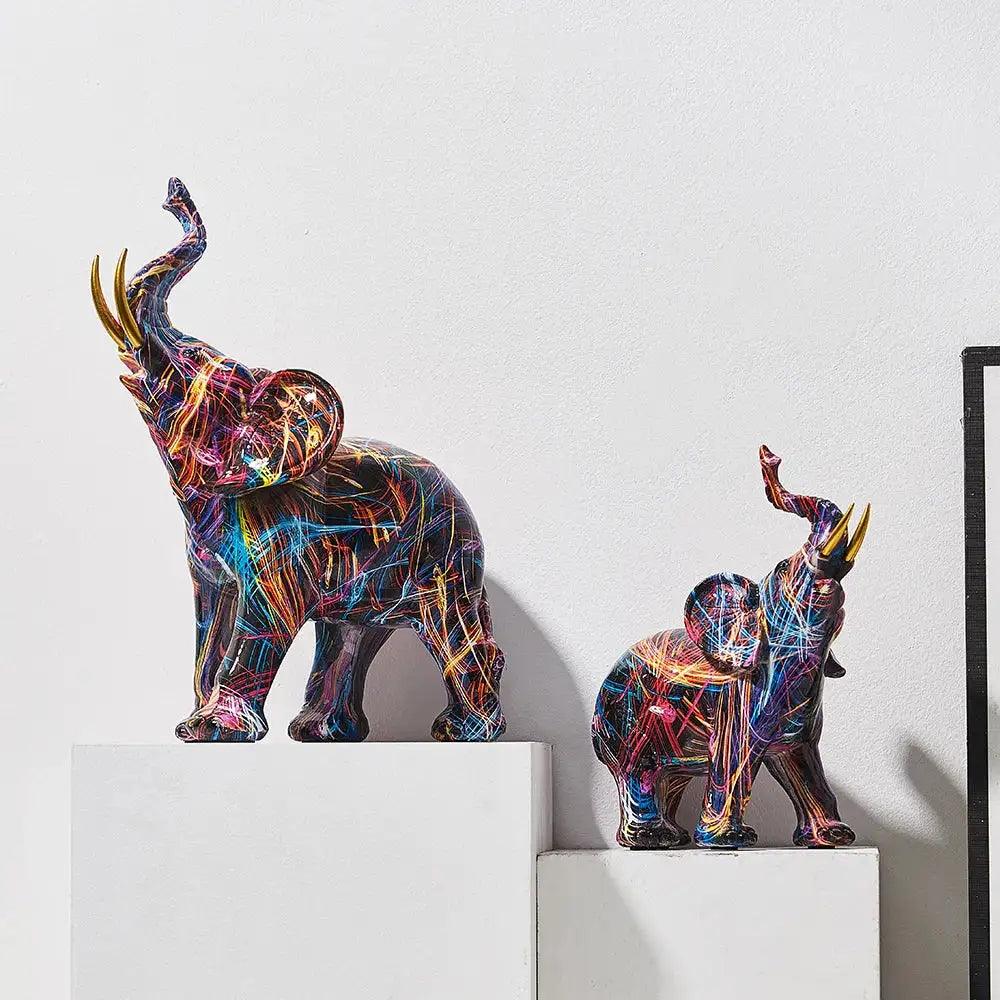 Chromapachy Graffiti Colourful Elephant Sculpture - Emporium WRJJ