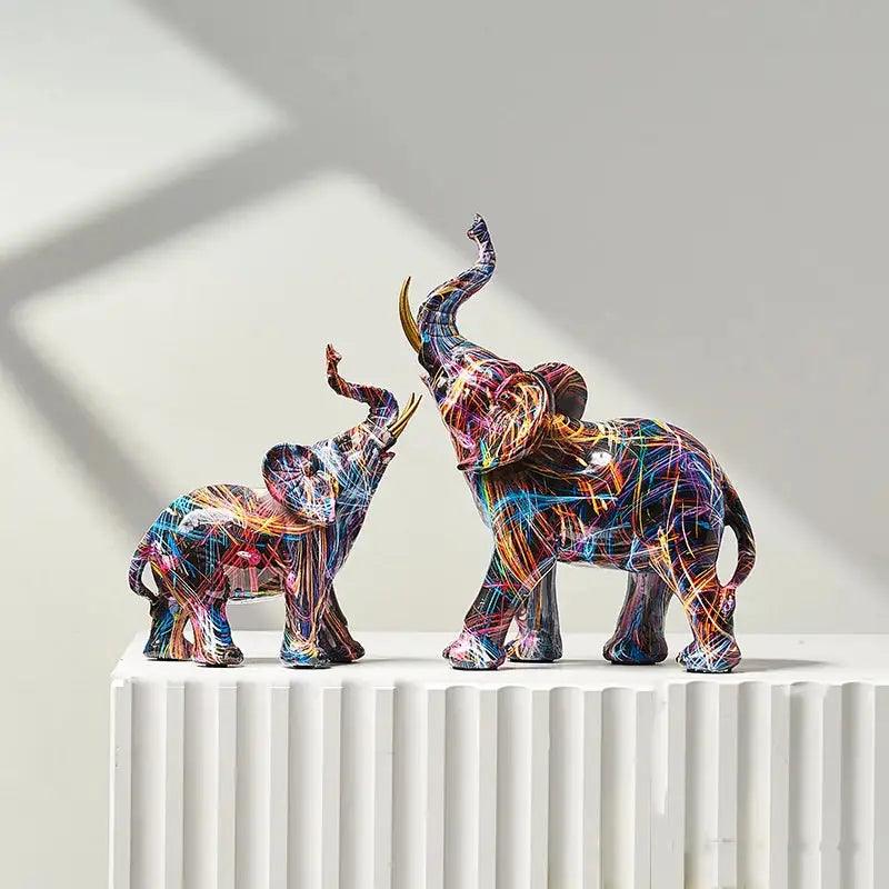 Chromapachy Graffiti Colourful Elephant Sculpture - Emporium WRJJ