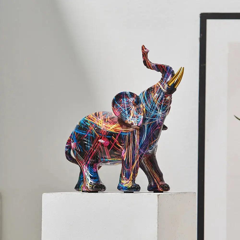 Chromapachy Graffiti Colourful Elephant Sculpture - Emporium WRJJ