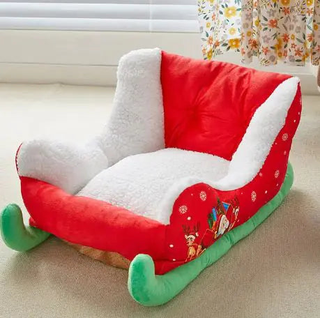 Cozy Christmas Sleigh Pet Bed - Emporium WRJJ