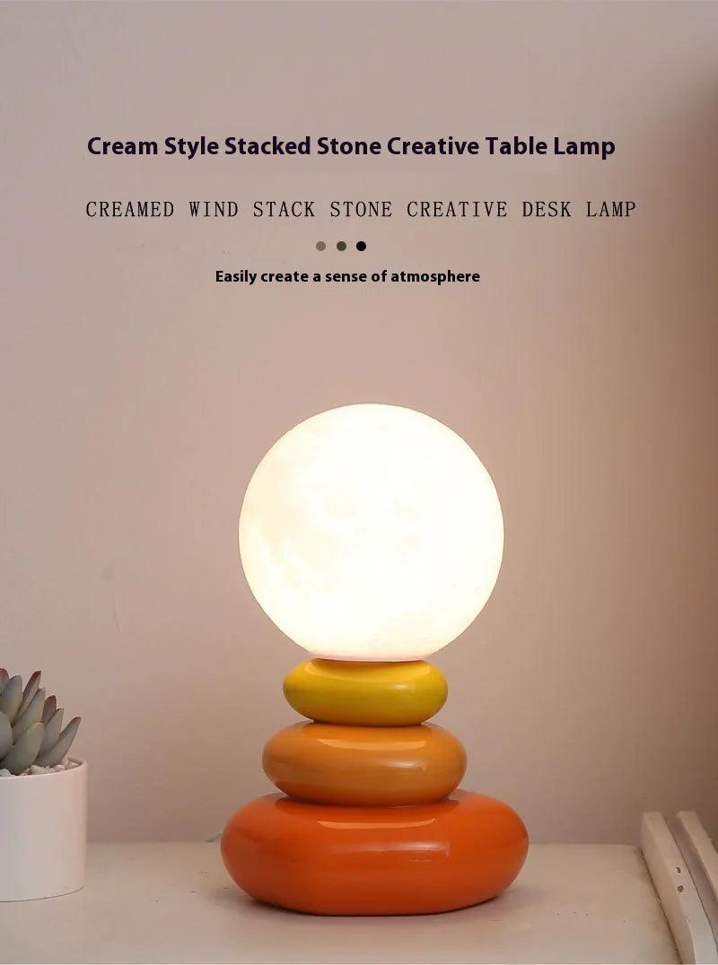 Creative Stacked Stone Bedside Lamp - Emporium WRJJ