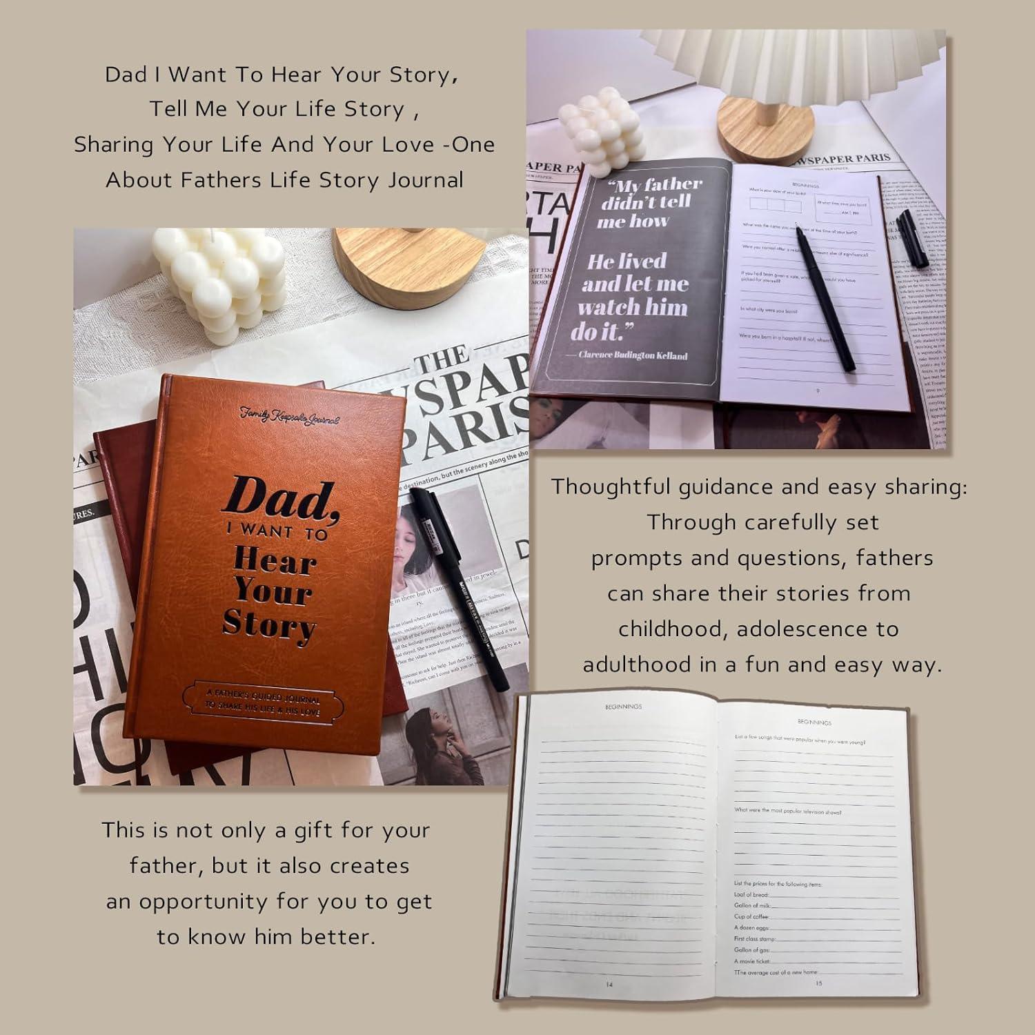 Dad " I want to hear your Story' Leather Notebook - Emporium WRJJ