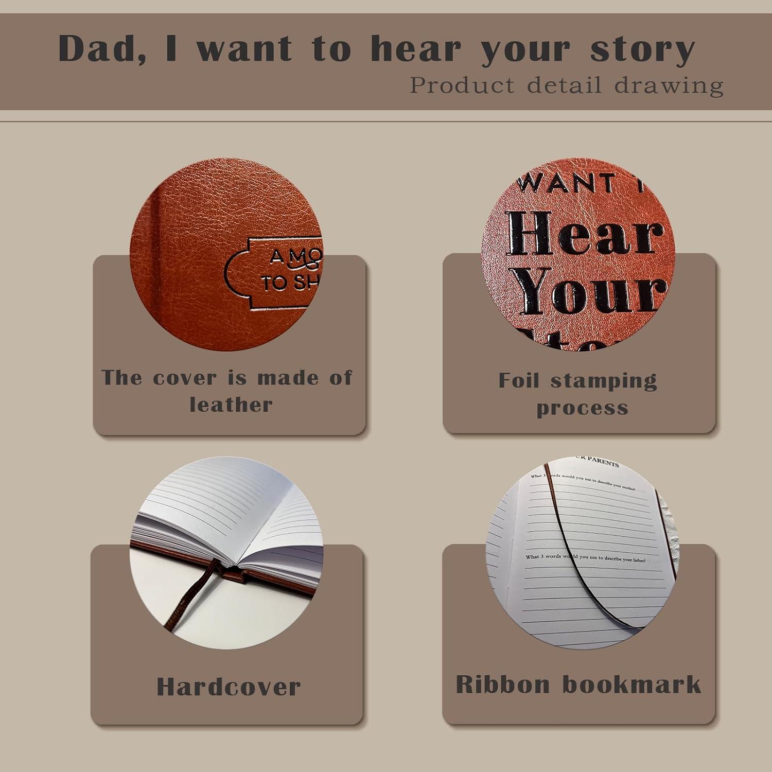 Dad " I want to hear your Story' Leather Notebook - Emporium WRJJ