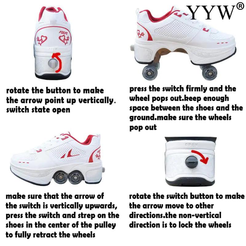 Deformation Retractable Roller Skate Shoes - Emporium WRJJ