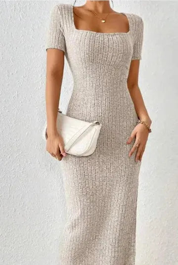 Fashion Short Sleeve Women's Knitted Dress - Emporium WRJJ