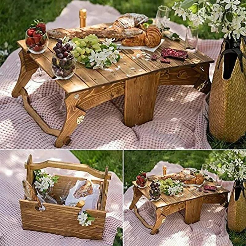 Folding Picnic Basket / Table - Emporium WRJJ