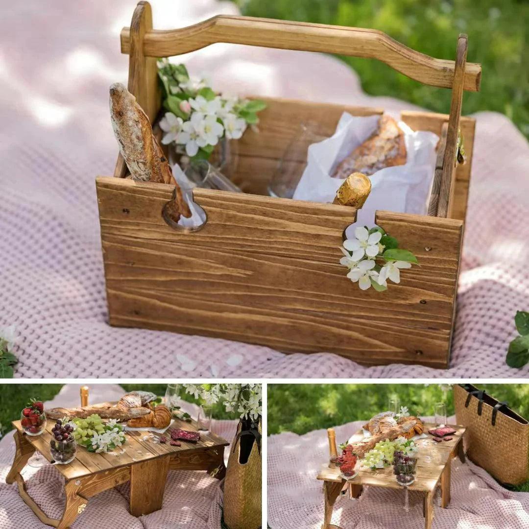 Folding Picnic Basket / Table - Emporium WRJJ