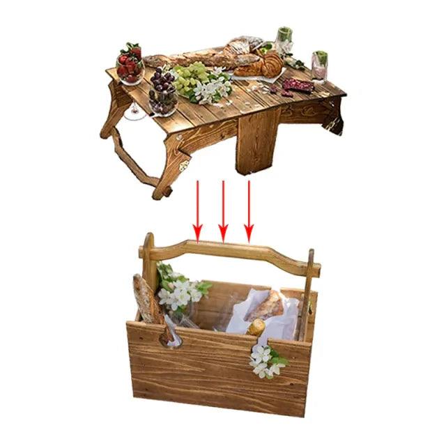 Folding Picnic Basket / Table - Emporium WRJJ