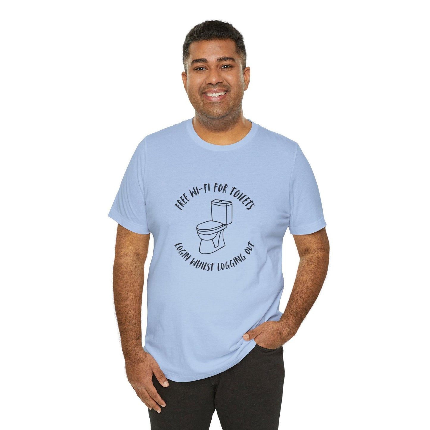 Free Wi-Fi in Toilets Unisex Jersey Short Sleeve Tee - Emporium WRJJ