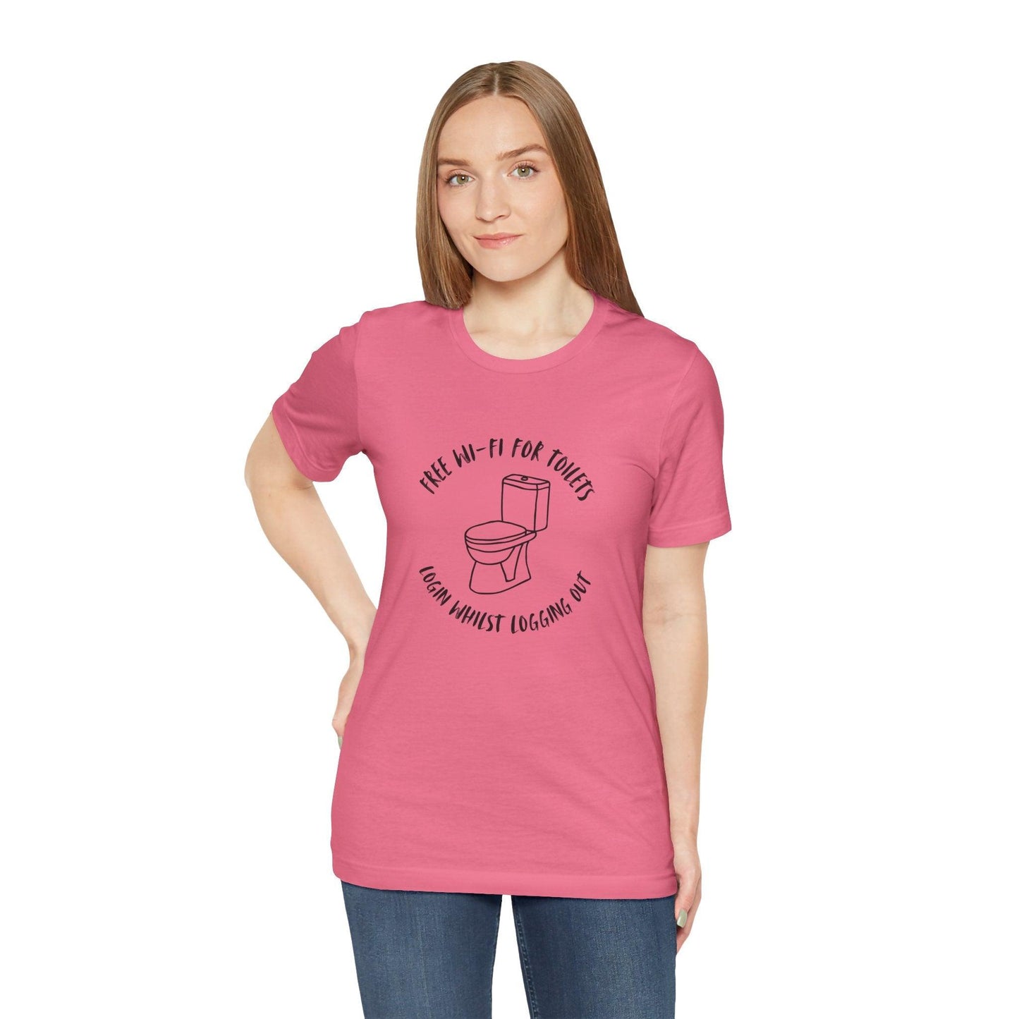 Free Wi-Fi in Toilets Unisex Jersey Short Sleeve Tee - Emporium WRJJ