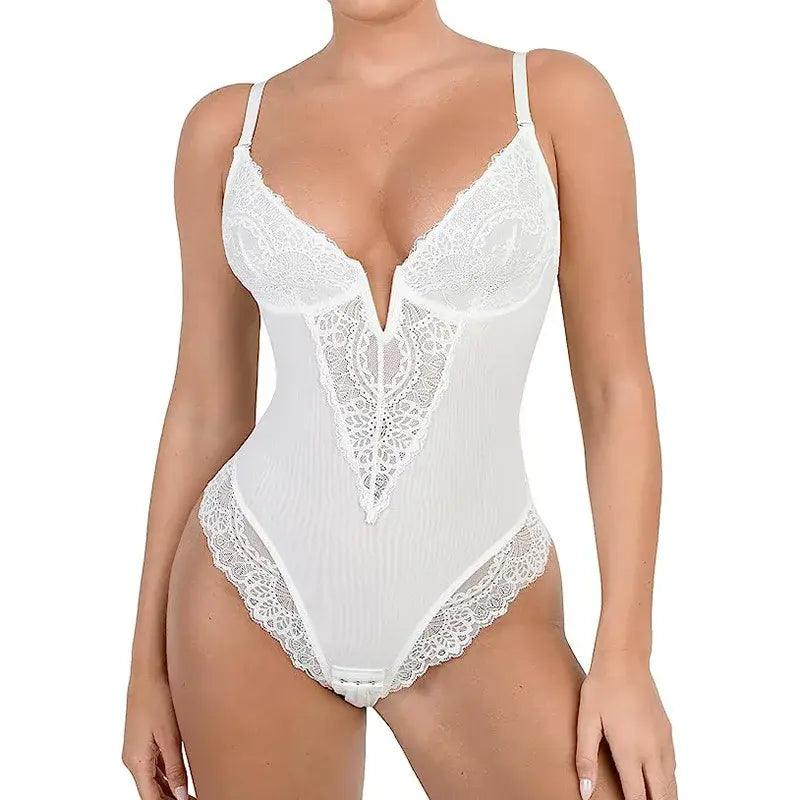 Lace V-Neck Shapewear - Emporium WRJJ