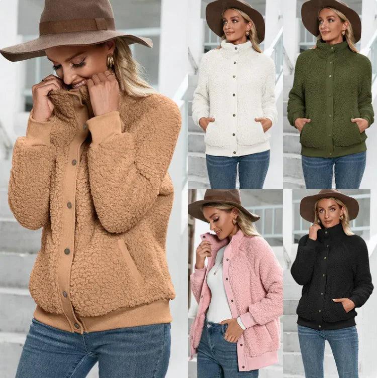 Lamb Plush Cardigan Jacket - Emporium WRJJ