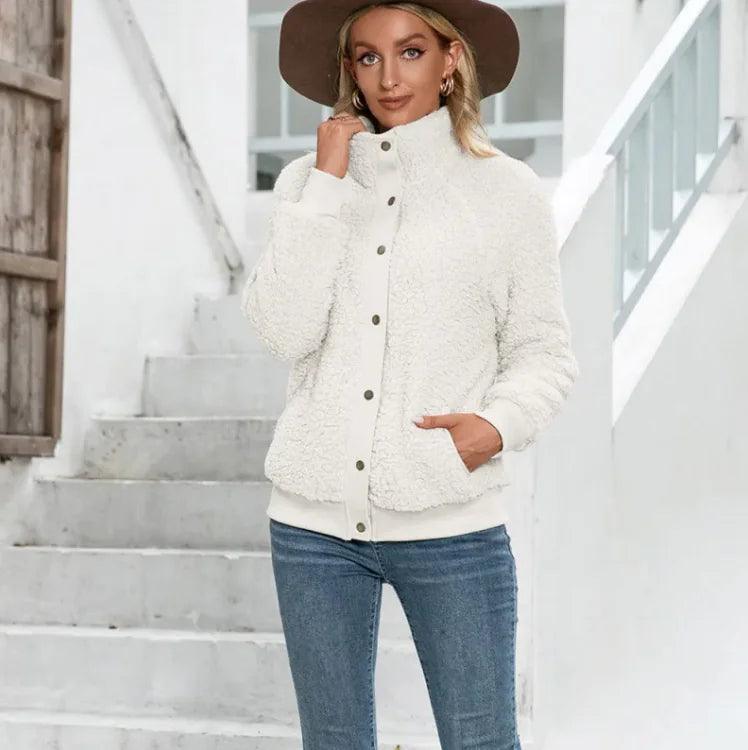 Lamb Plush Cardigan Jacket - Emporium WRJJ