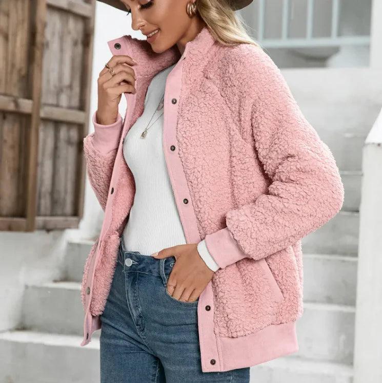 Lamb Plush Cardigan Jacket - Emporium WRJJ