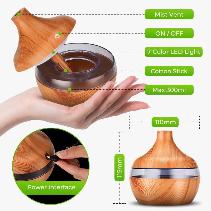 LED Wood Grain Humidifier - Emporium WRJJ