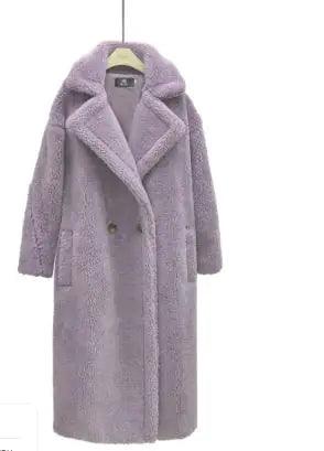 Long Winter Cashmere Lamb Winter Coat - Emporium WRJJ