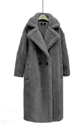 Long Winter Cashmere Lamb Winter Coat - Emporium WRJJ