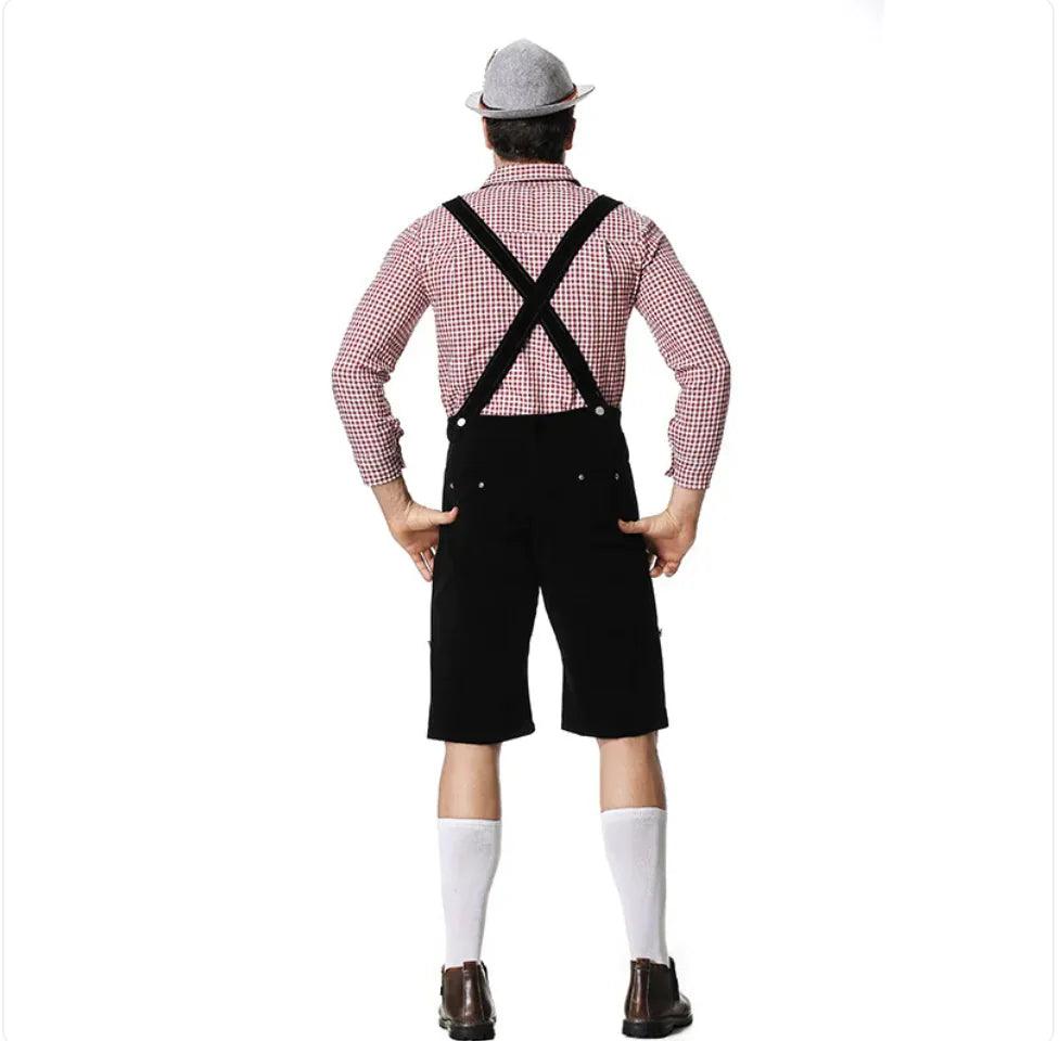 Men’s Oktoberfest Costume - Plaid Shirt, Bib Shorts, & Hat Set - Emporium WRJJ