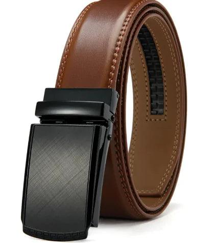 Men's Ratchet Cowhide Leather Belt - Emporium WRJJ