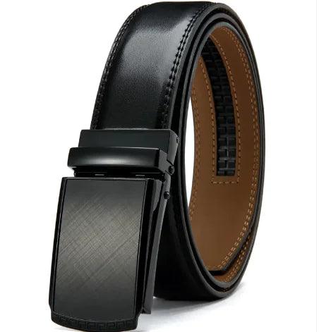 Men's Ratchet Cowhide Leather Belt - Emporium WRJJ