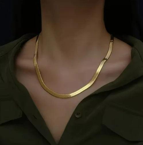 Minimalist Flat Snake Bones Necklace - Emporium WRJJ