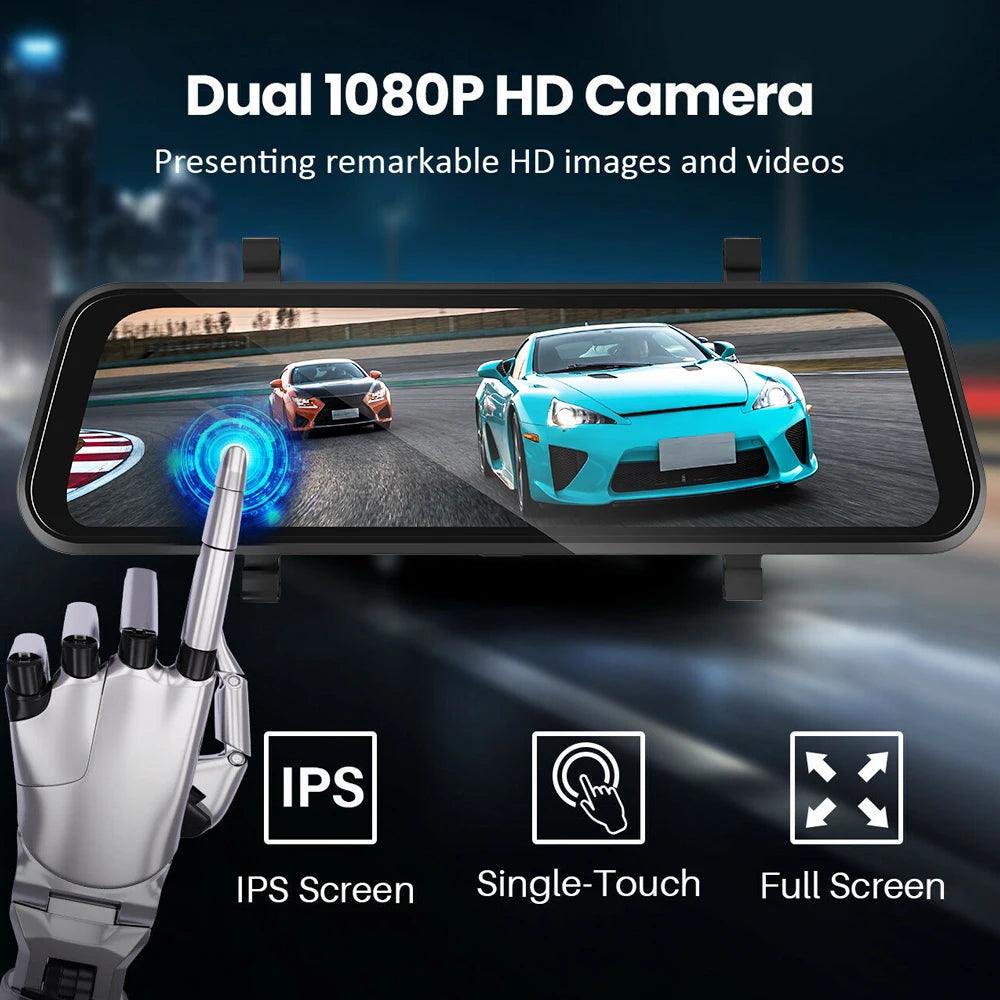 Podofo Carplay/ Android Auto Touchscreen Dashcam Mirror - Emporium WRJJ