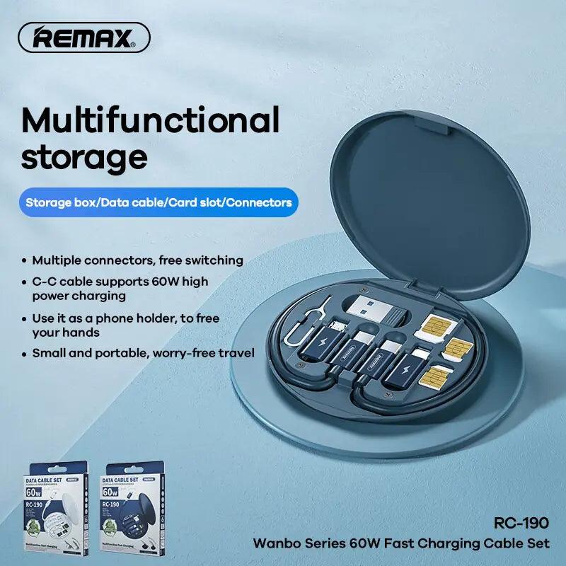 Portable Rc-190 5 in 1 Storage Box Fast Charging Cable Set - Emporium WRJJ