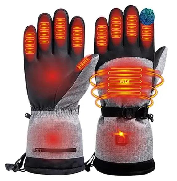 Smart Water Resistant Rechargeable Heated Gloves (Grey) - Emporium WRJJ