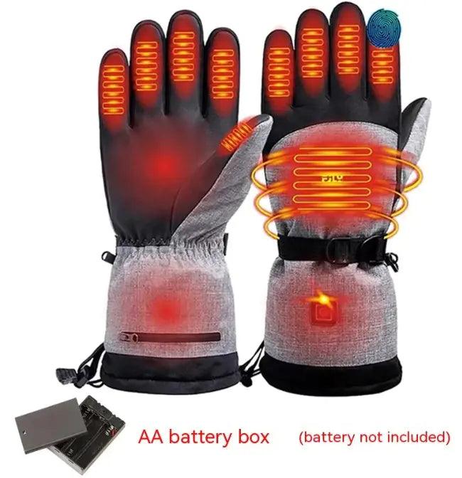 Smart Water Resistant Rechargeable Heated Gloves (Grey) - Emporium WRJJ