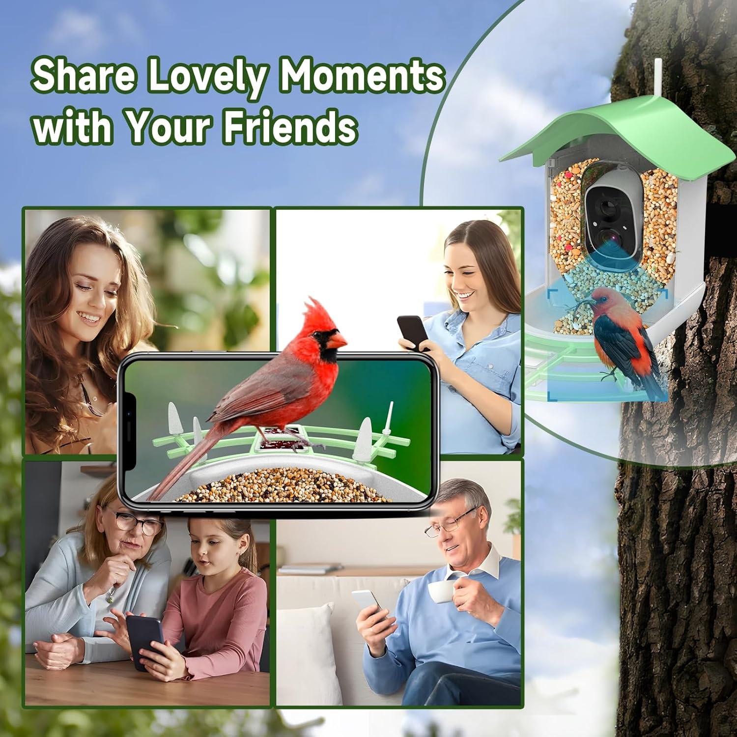 Solar-Powered Waterproof Bird Feeder with Camera - Emporium WRJJ