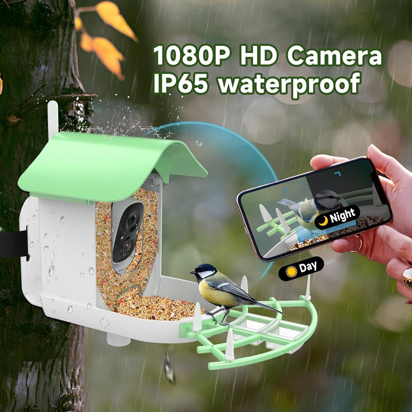 Solar-Powered Waterproof Bird Feeder with Camera - Emporium WRJJ