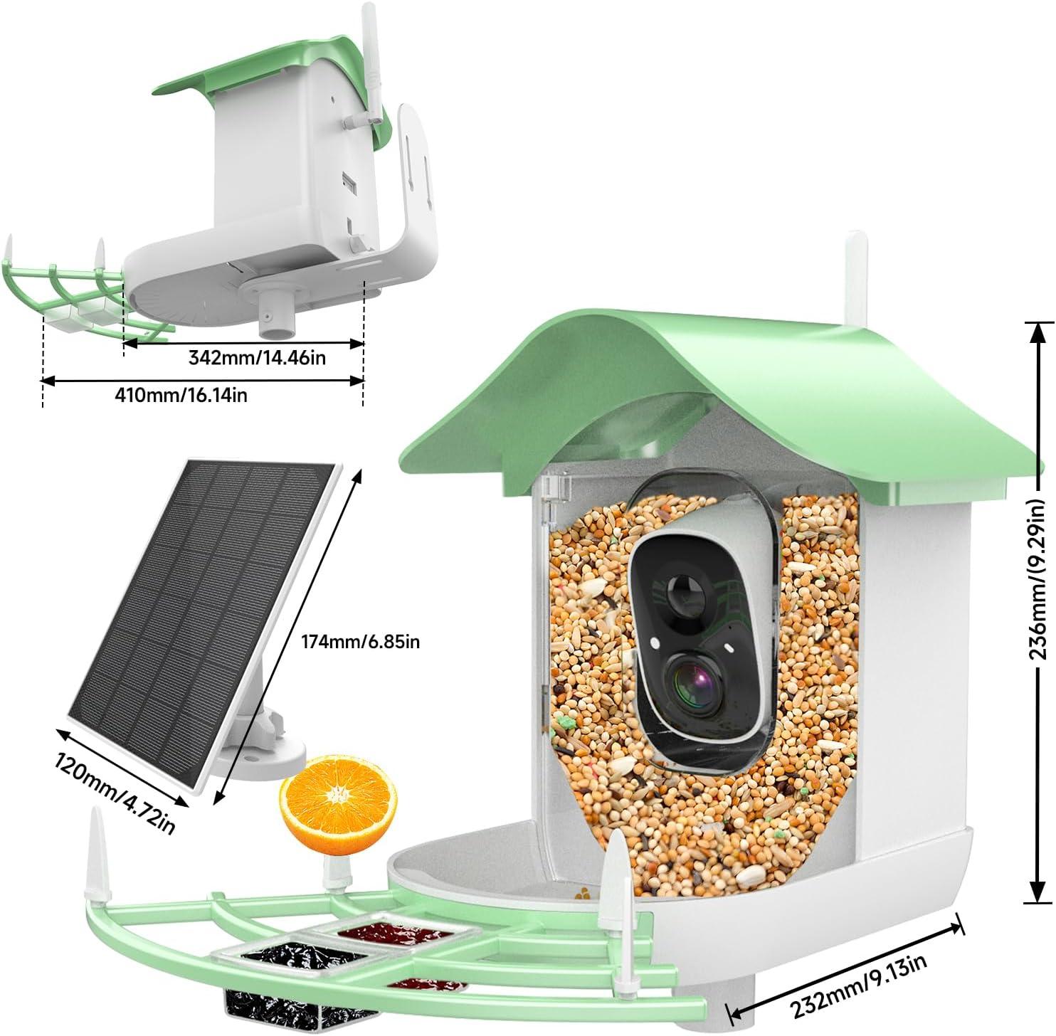 Solar-Powered Waterproof Bird Feeder with Camera - Emporium WRJJ