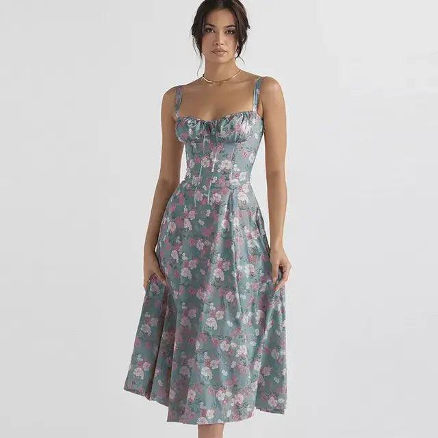 Summer Floral A-line Dress - Emporium WRJJ