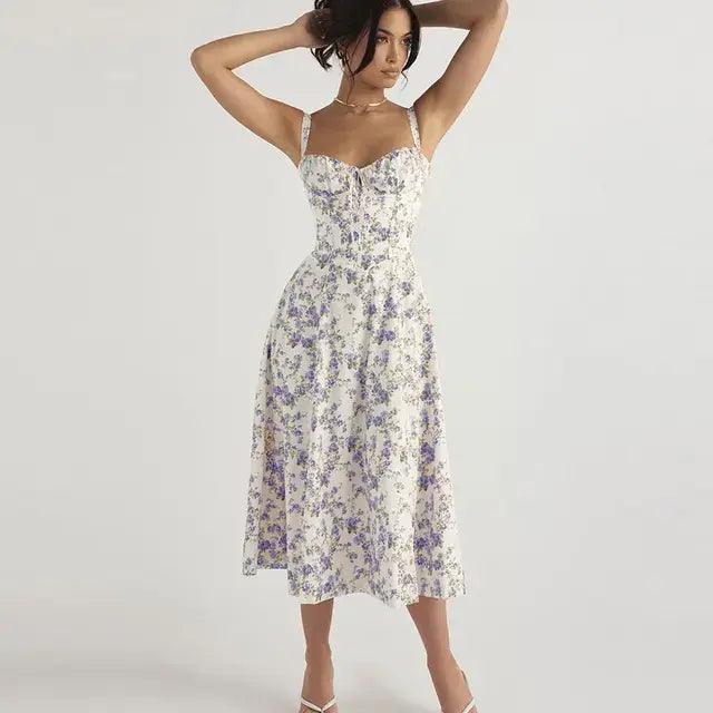 Summer Floral A-line Dress - Emporium WRJJ