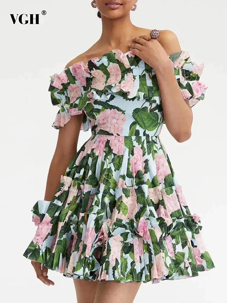 Summer Floral Ruched Dress - Emporium WRJJ