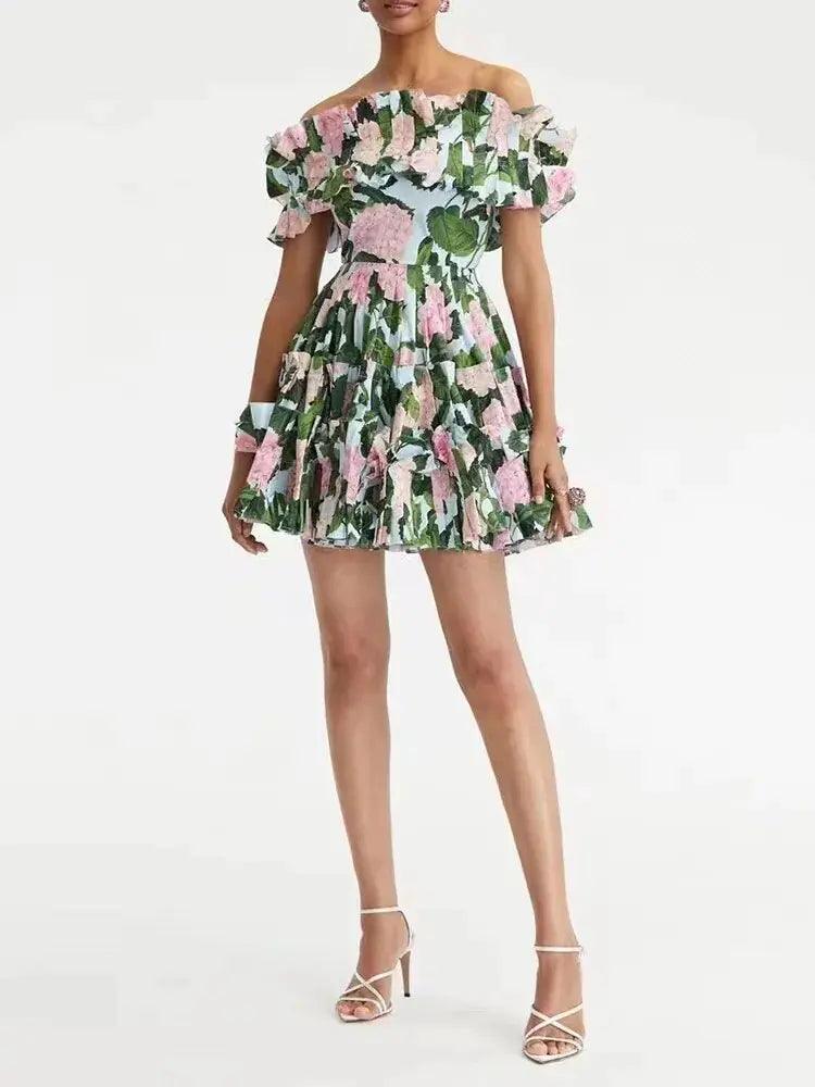 Summer Floral Ruched Dress - Emporium WRJJ